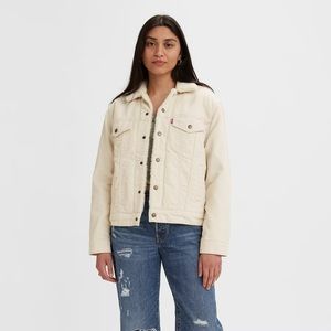 LEVIS EX-BOYFRIEND CORDUROY SHERPA TRUCKER JACKET